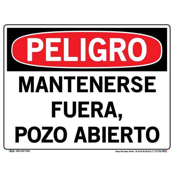 Vinyl Label Sign, 9-1/2" Height, 12-1/2" Width, Vinyl Label, Rectangle, Spanish
